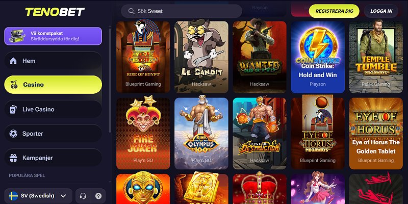 TenoBet Casino Sweden