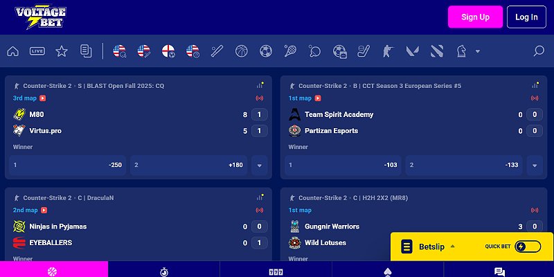 VoltageBet esports betting site